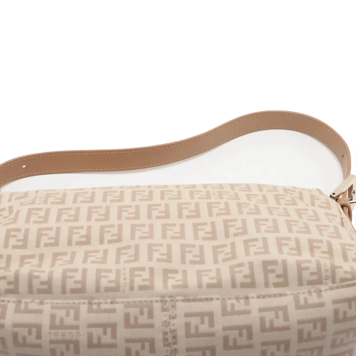 Pre-Loved Mamma Baguette Shoulder Bag Zucchino Coated Canvas with Gold Hardware, Beige