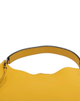 Pre-Loved Fortune Hobo Shoulder Bag Leather with Silver Hardware, Yellow