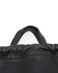 Pre-Loved Logo Print Drawstring Backpack Leather Medium with Black Hardware, Black