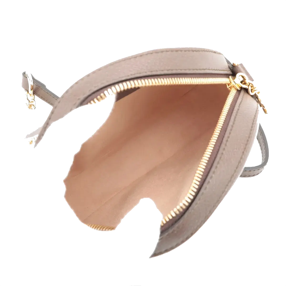 Pre-Loved Ophidia Round Mini Crossbody Bag Monogram Coated Canvas Mini with Gold Hardware, Beige Ebony