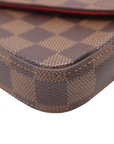 Pre-Loved Félicie Pochette Damier Canvas Coated with Gold Hardware, Brown