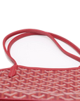 Pre-Loved Saint Louis Tote Chevron Coated Canvas GM with Gold Hardware, Red