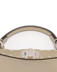 Pre-Loved Peekaboo Handbag Leather Mini with Silver Hardware, Gold