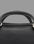 Pre-Loved GG Embossed Briefcase Leather with Silver Hardware, Black