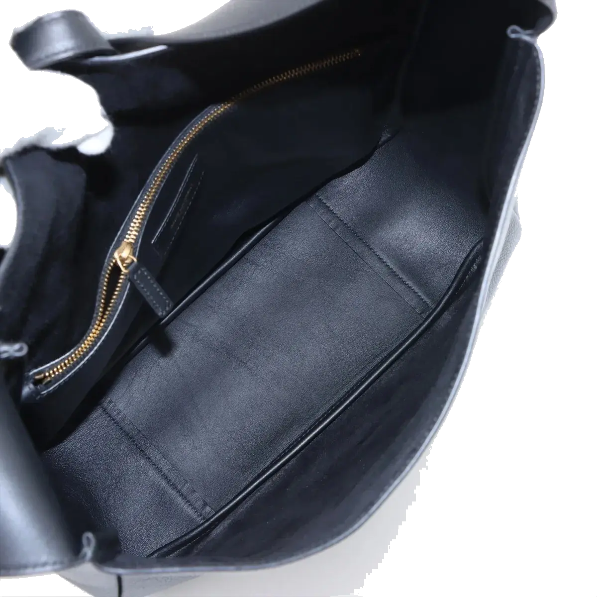 Pre-Loved Le 5 à 7 Supple Hobo Shoulder Bag Leather with Gold Hardware, Black