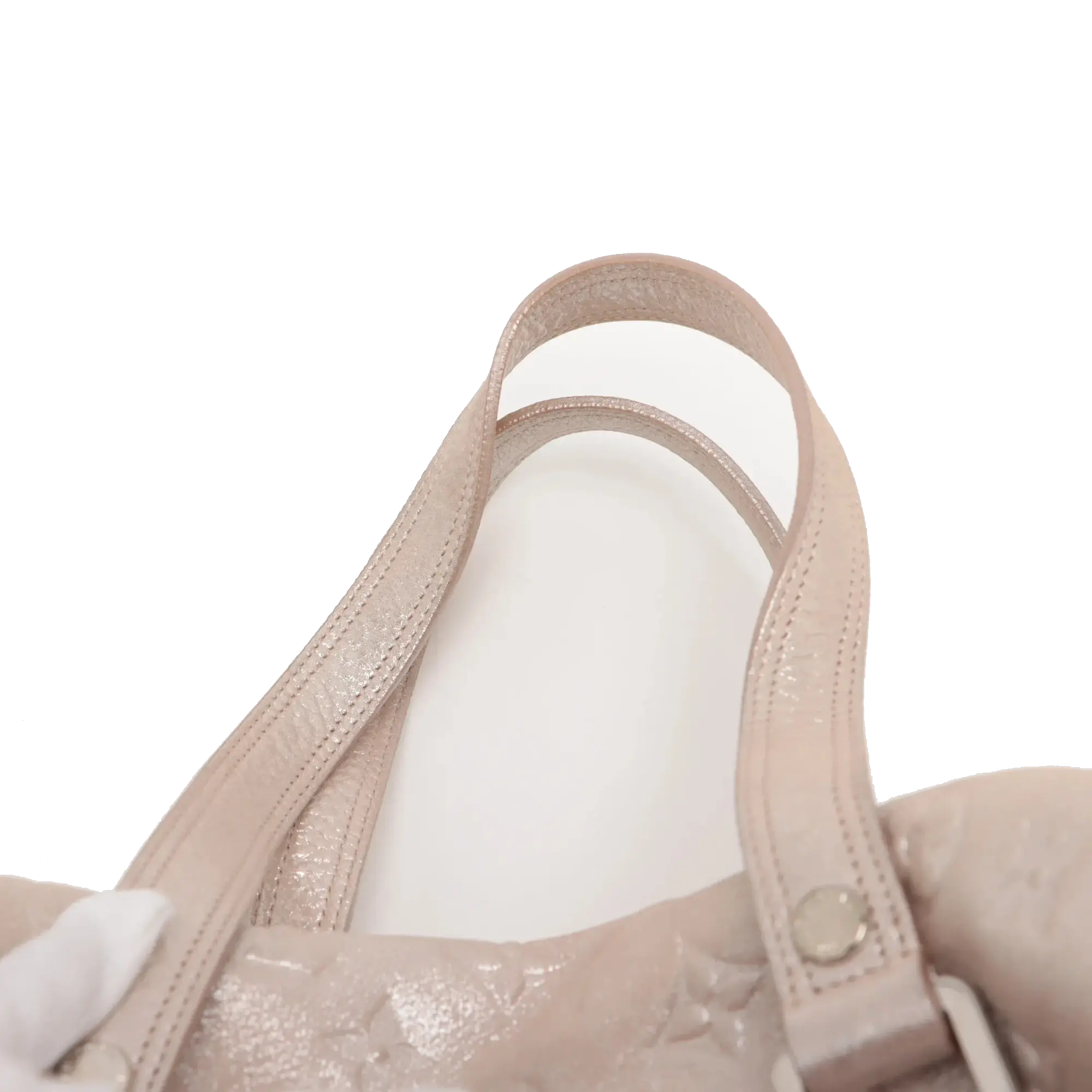 Pre-Loved Shimmer Comète Shoulder Bag Monogram Leather with Silver Hardware, Pink