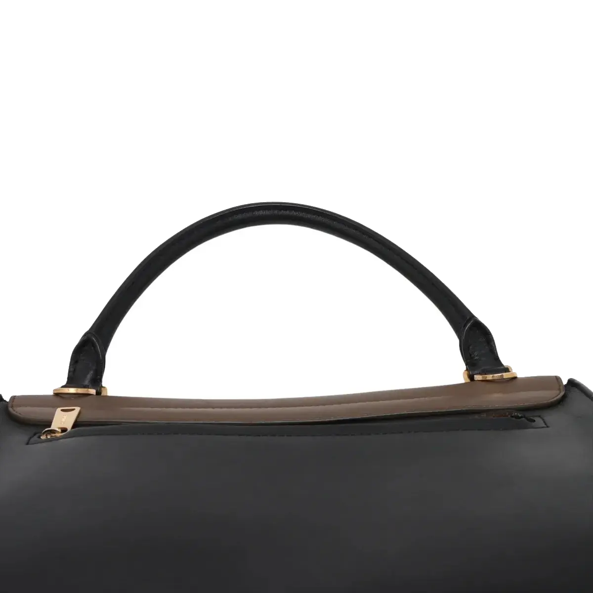 Pre-Loved Trapeze Handbag Leather Medium with Gold Hardware, Brown/Black/Blue