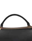 Pre-Loved Trapeze Handbag Leather Medium with Gold Hardware, Brown/Black/Blue