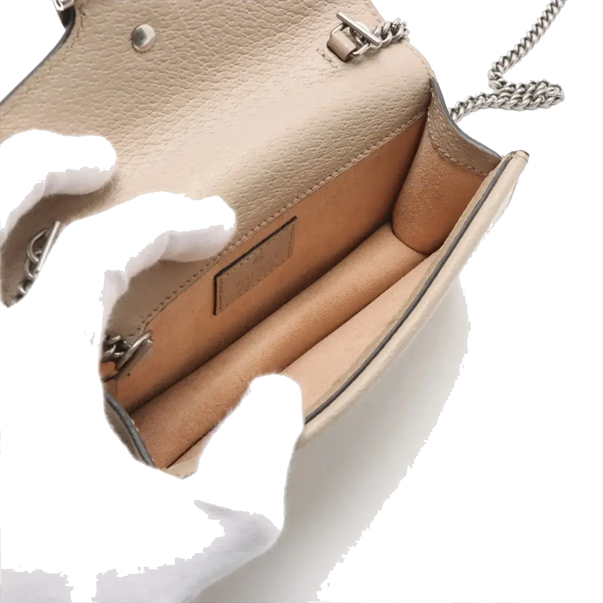 Pre-Loved Dionysus Crossbody Bag Monogram Coated Canvas Super Mini with Silver Hardware, Beige
