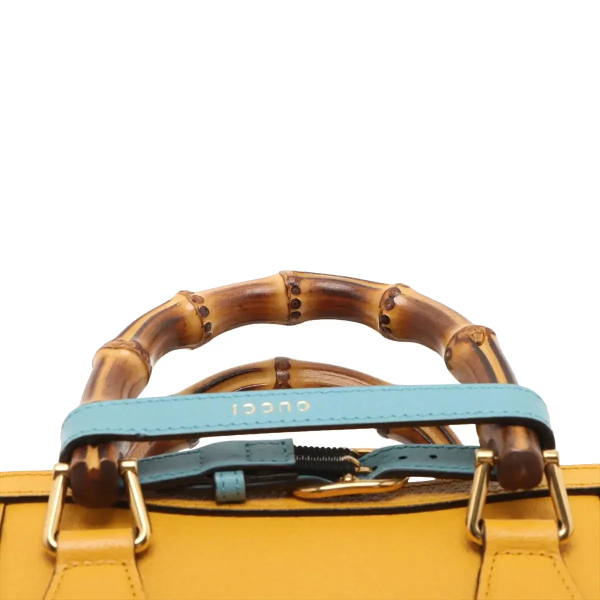 Pre-Loved Diana Bamboo Tote Leather Mini with Gold Hardware, Yellow