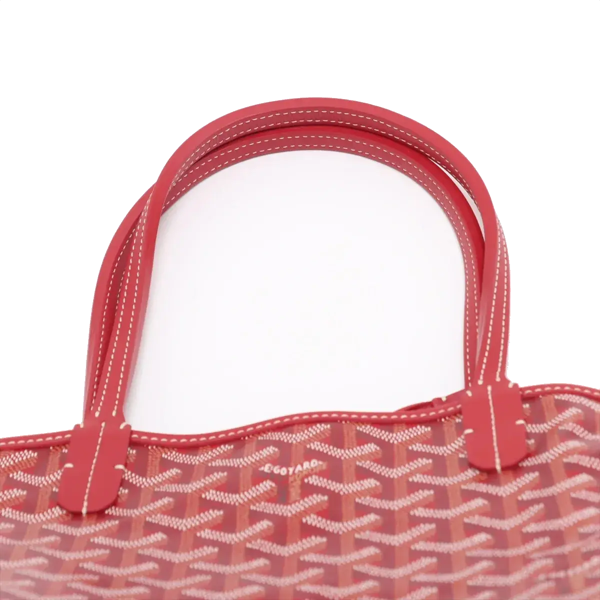 Pre-Loved Saint Louis Tote Goyardine Chevron Coated Canvas PM with Gold Hardware, Red