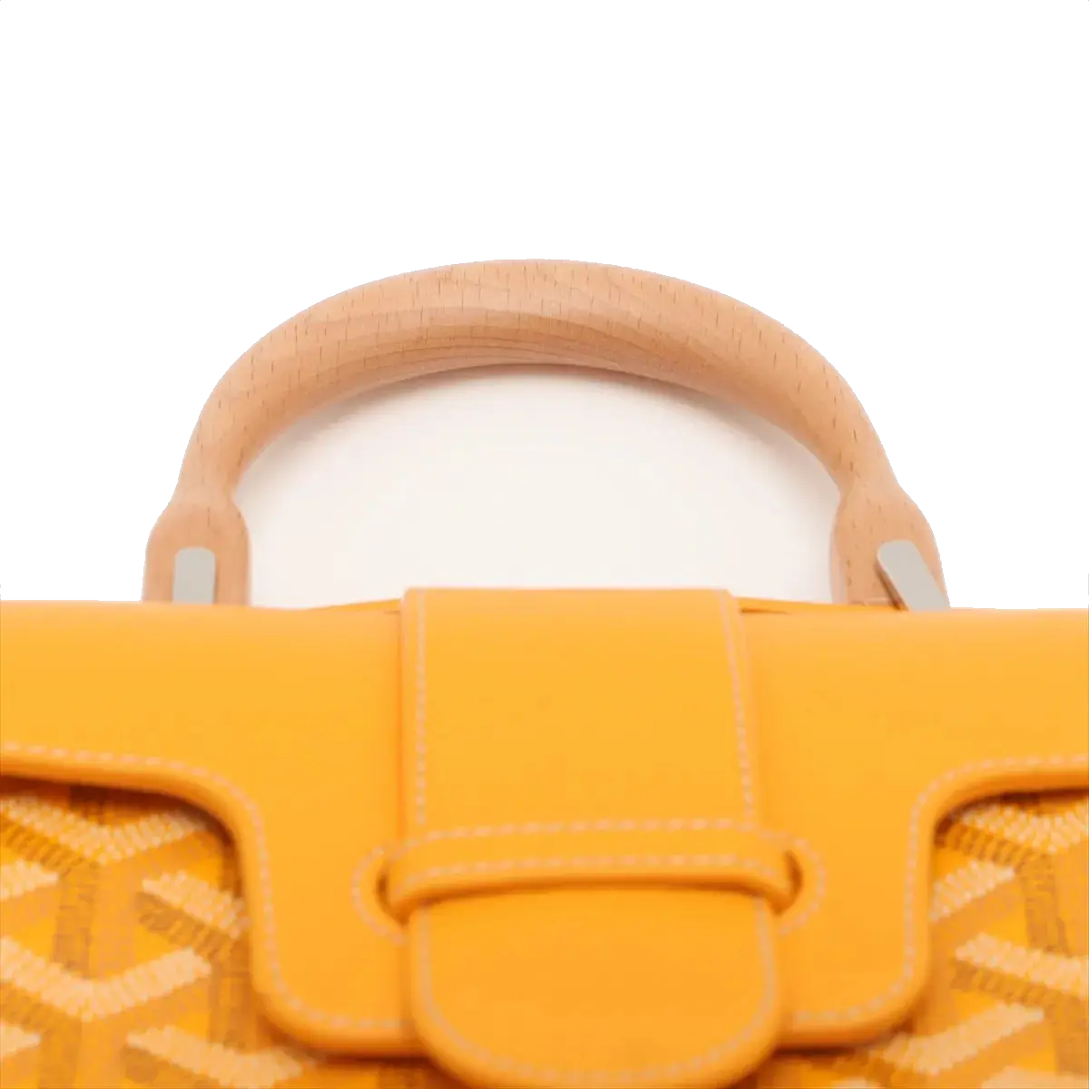 Pre-Loved Saïgon Handbag Goyardine Coated Canvas Mini with Silver Hardware, Yellow