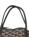 Pre-Loved Anjou Mini Tote Goyardine Chevron Coated Canvas Mini, Black/Tan