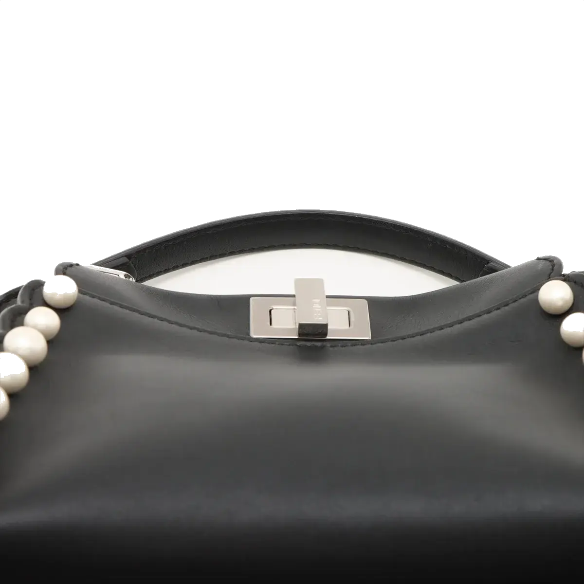 Pre-Loved Peekaboo Handbag Leather Mini with Silver Hardware, Black