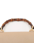 Pre-Loved Bamboo Handbag Leather with Gold Hardware, Beige