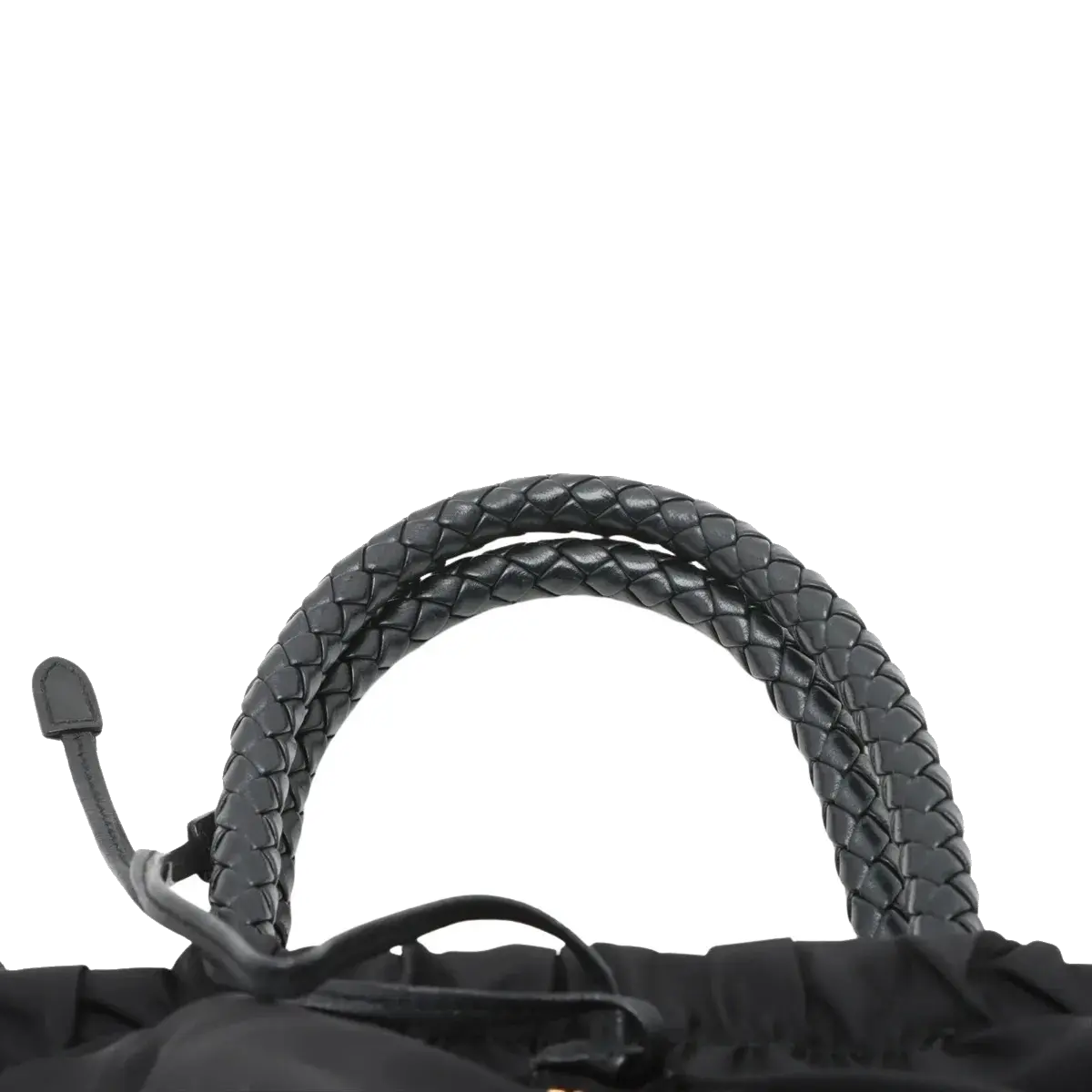 Pre-Loved Gaufre Tote Handbag Nylon with Gold Hardware, Black