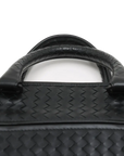 Pre-Loved Intrecciato Business Bag Briefcase Intrecciato Leather with Gunmetal Hardware, Black