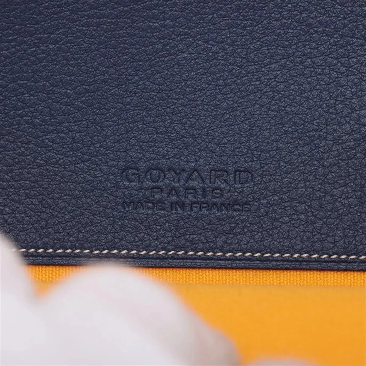 Pre-Loved Senat Pochette Goyardine Coated Canvas MM with Silver Hardware, Navy Blue