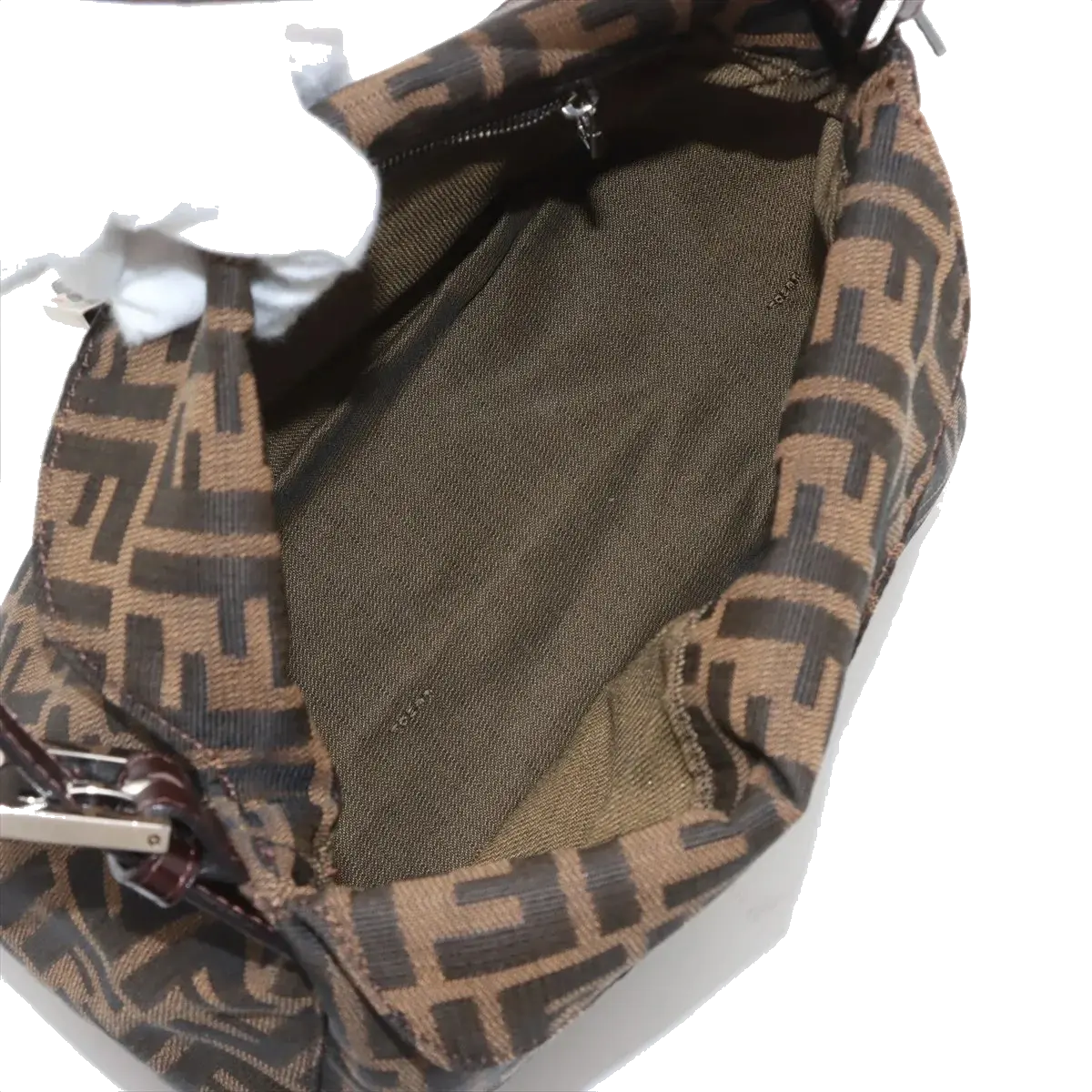Pre-Loved Mamma Baguette Shoulder Bag Zucca Coated Canvas with Silver Hardware, Brown