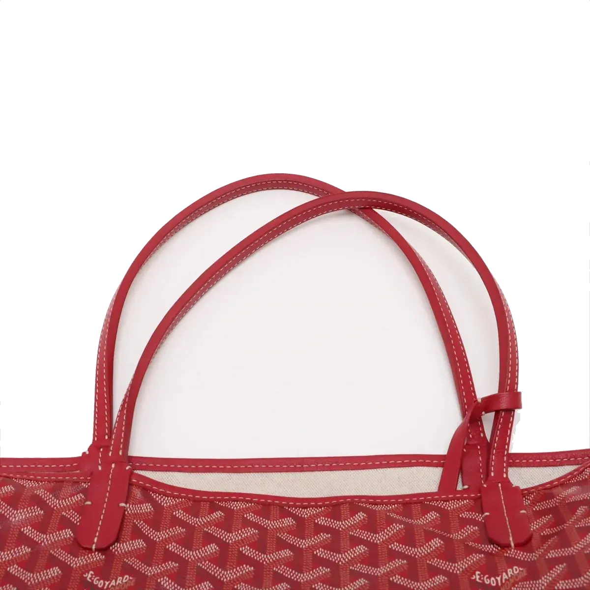 Pre-Loved Saint Louis Tote Goyardine Chevron Coated Canvas GM with Silver Hardware, Red