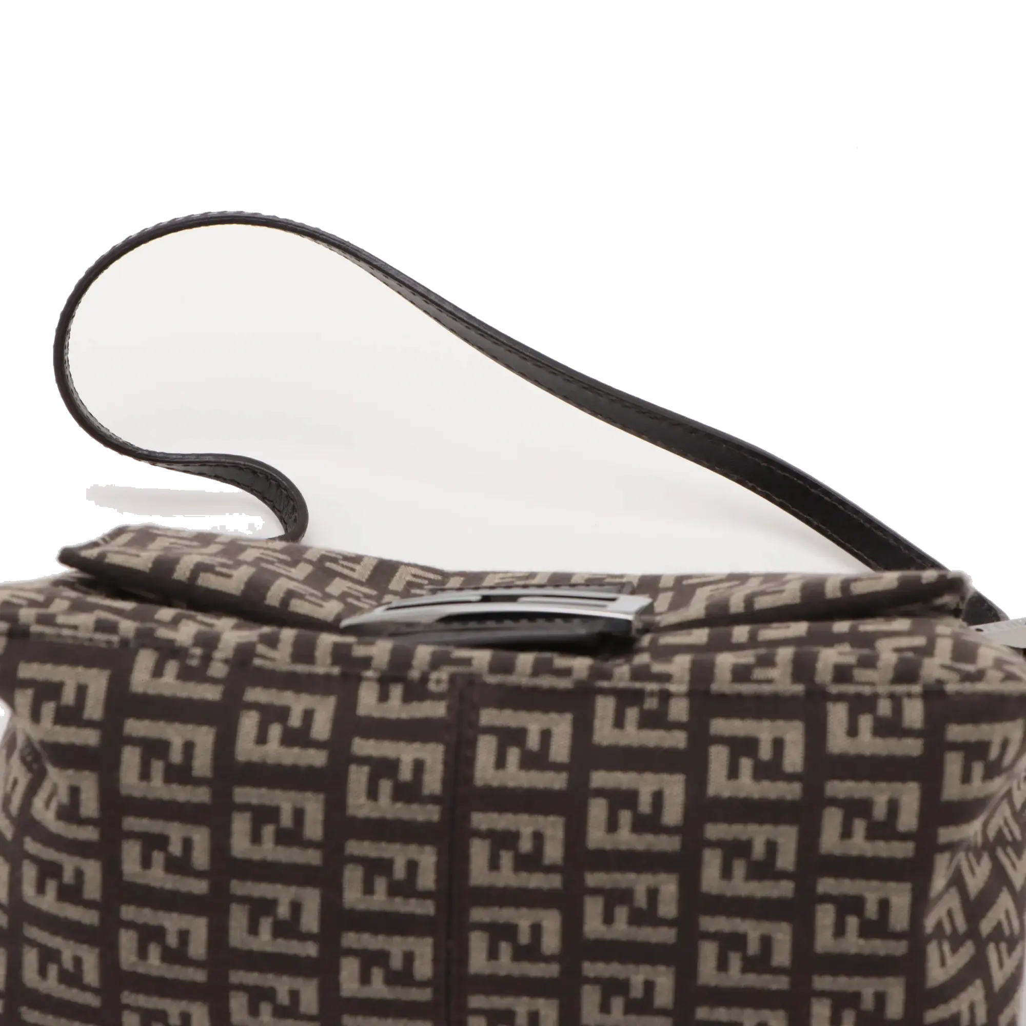 Pre-Loved Mamma Baguette Shoulder Bag Zucchino Coated Canvas with Silver Hardware, Brown