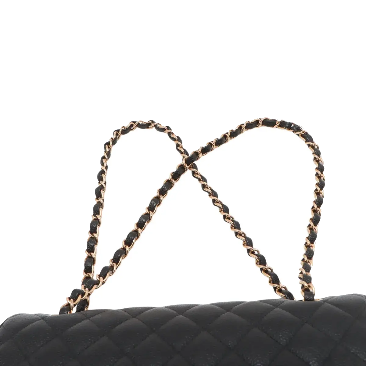 Pre-Loved Classic Double Flap Shoulder Bag Quilted Leather Medium with Gold Hardware, Black