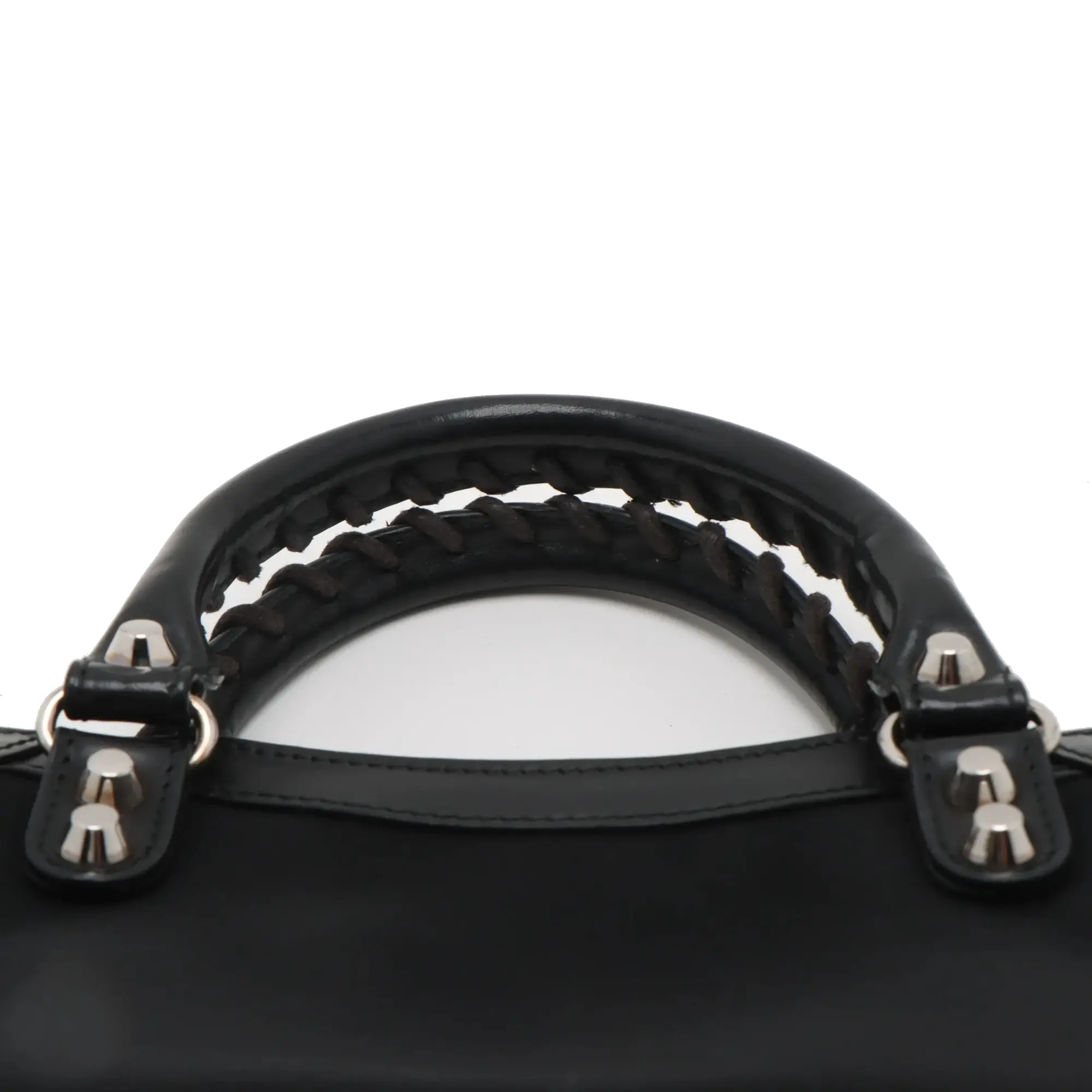 Pre-Loved Classic City Handbag Canvas Plain Mini with Silver Hardware, Black