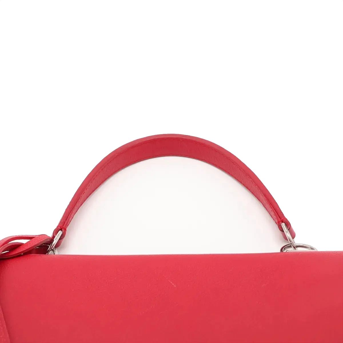 Pre-Loved Lockme II Handbag Leather with Silver Hardware, Red