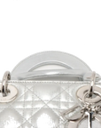 Pre-Loved Lady Dior Handbag Quilted Leather Mini with Silver Hardware, Silver