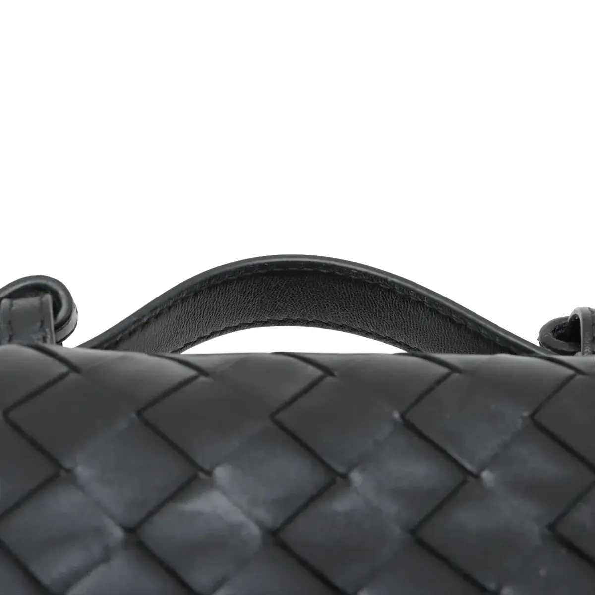 Pre-Loved Intrecciato Camera Bag Crossbody Bag Intrecciato Leather Small with Gold Hardware, Black