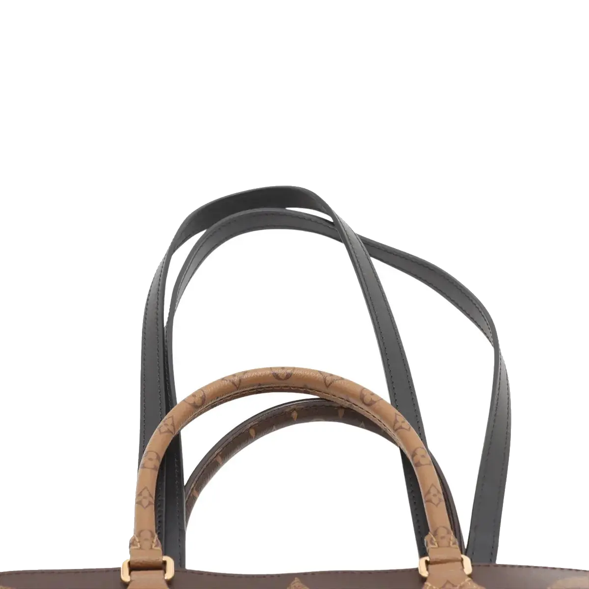 Pre-Loved OnTheGo Tote Monogram Coated Canvas MM with Gold Hardware, Brown