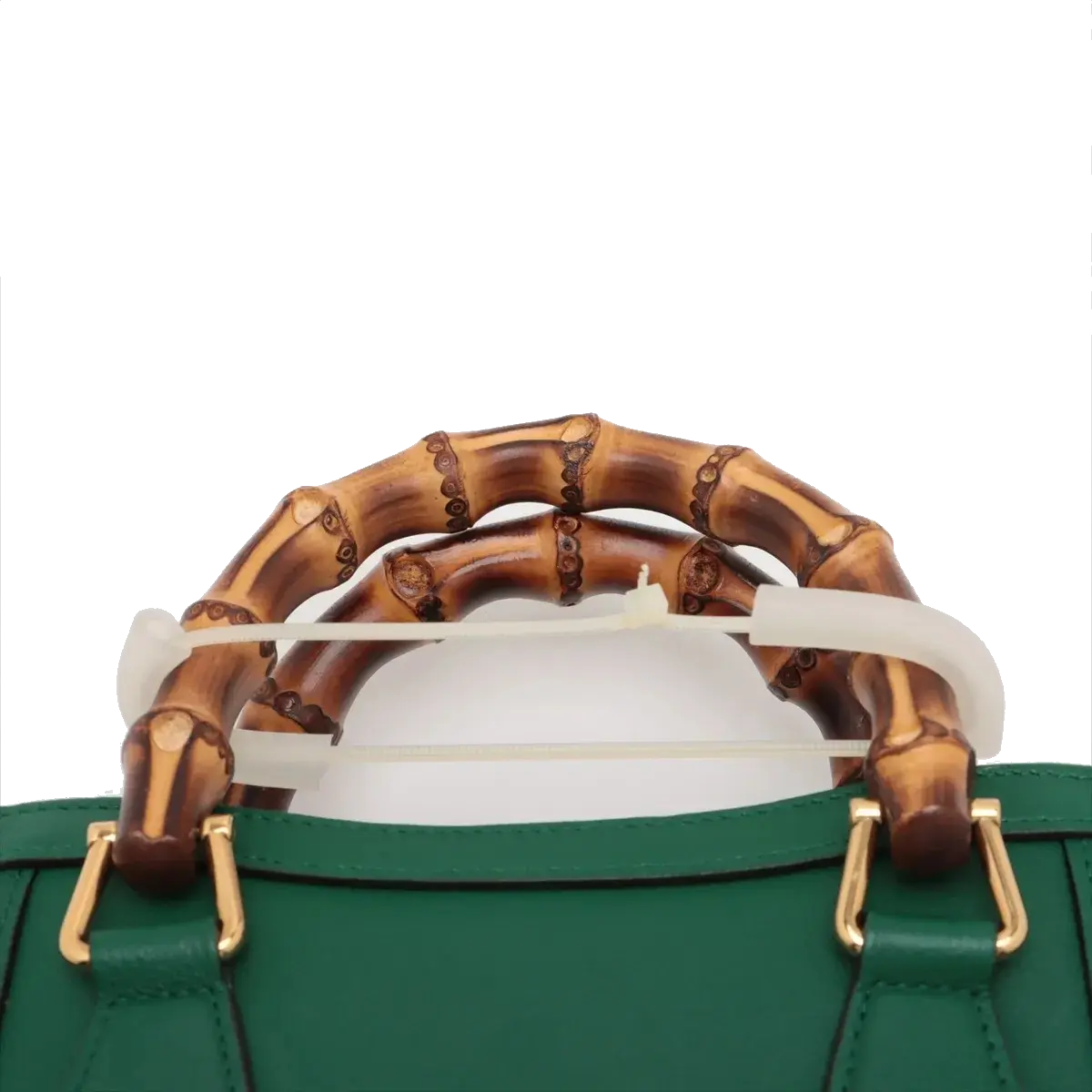 Pre-Loved Diana Bamboo Tote Leather Mini with Gold Hardware, Green