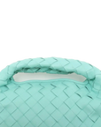 Pre-Loved Hop Crossbody Bag Intrecciato Leather Mini with Gold Hardware, Turquoise