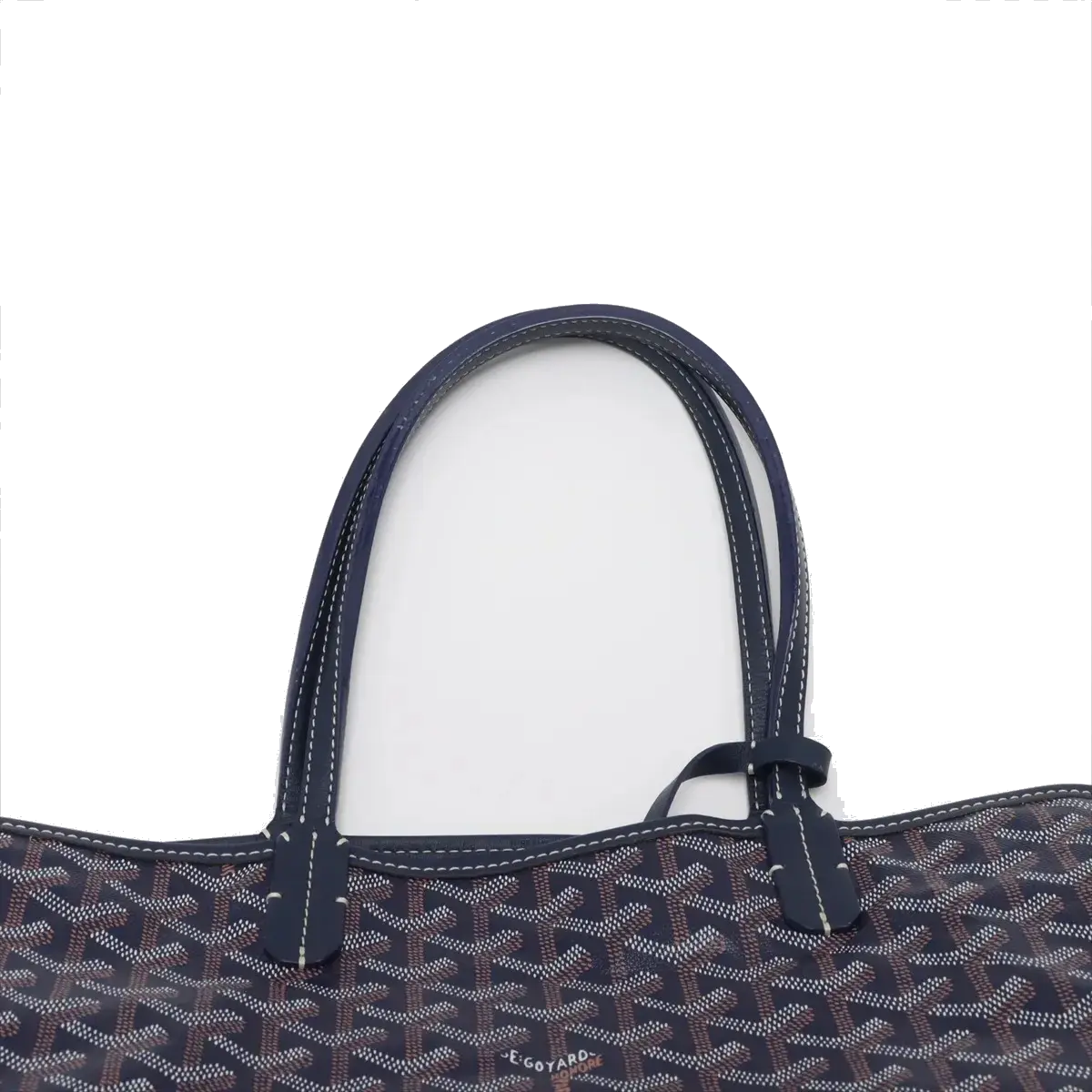 Pre-Loved Saint Louis Tote Goyardine Coated Canvas PM with Silver Hardware, Navy