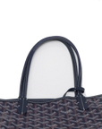 Pre-Loved Saint Louis Tote Goyardine Coated Canvas PM with Silver Hardware, Navy
