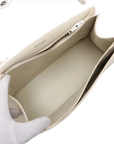 Pre-Loved Crush Sling Shoulder Bag Leather Small with Silver Hardware, Cream