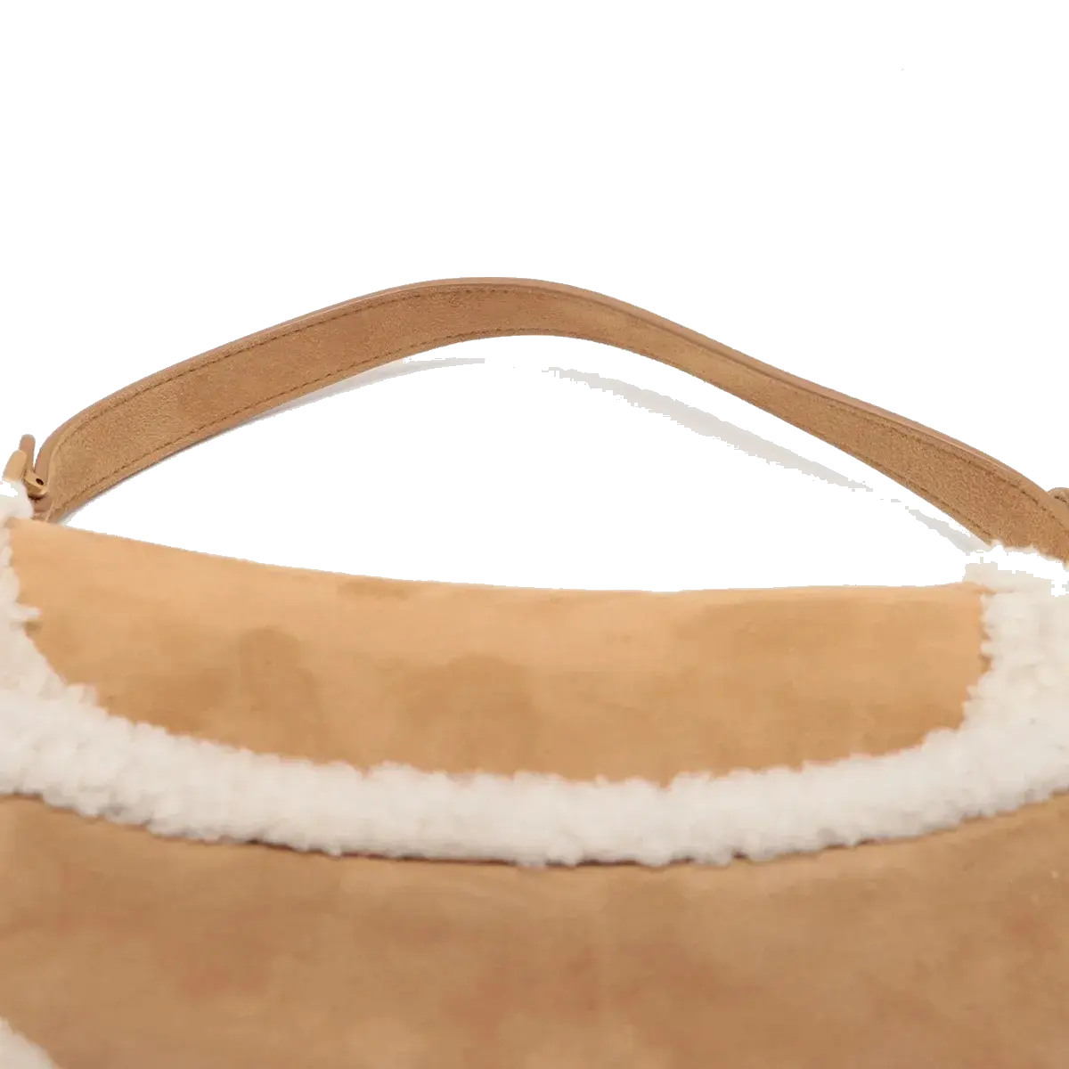 Pre-Loved Saddle Shoulder Bag Suede with Aged Gold Hardware, Tan