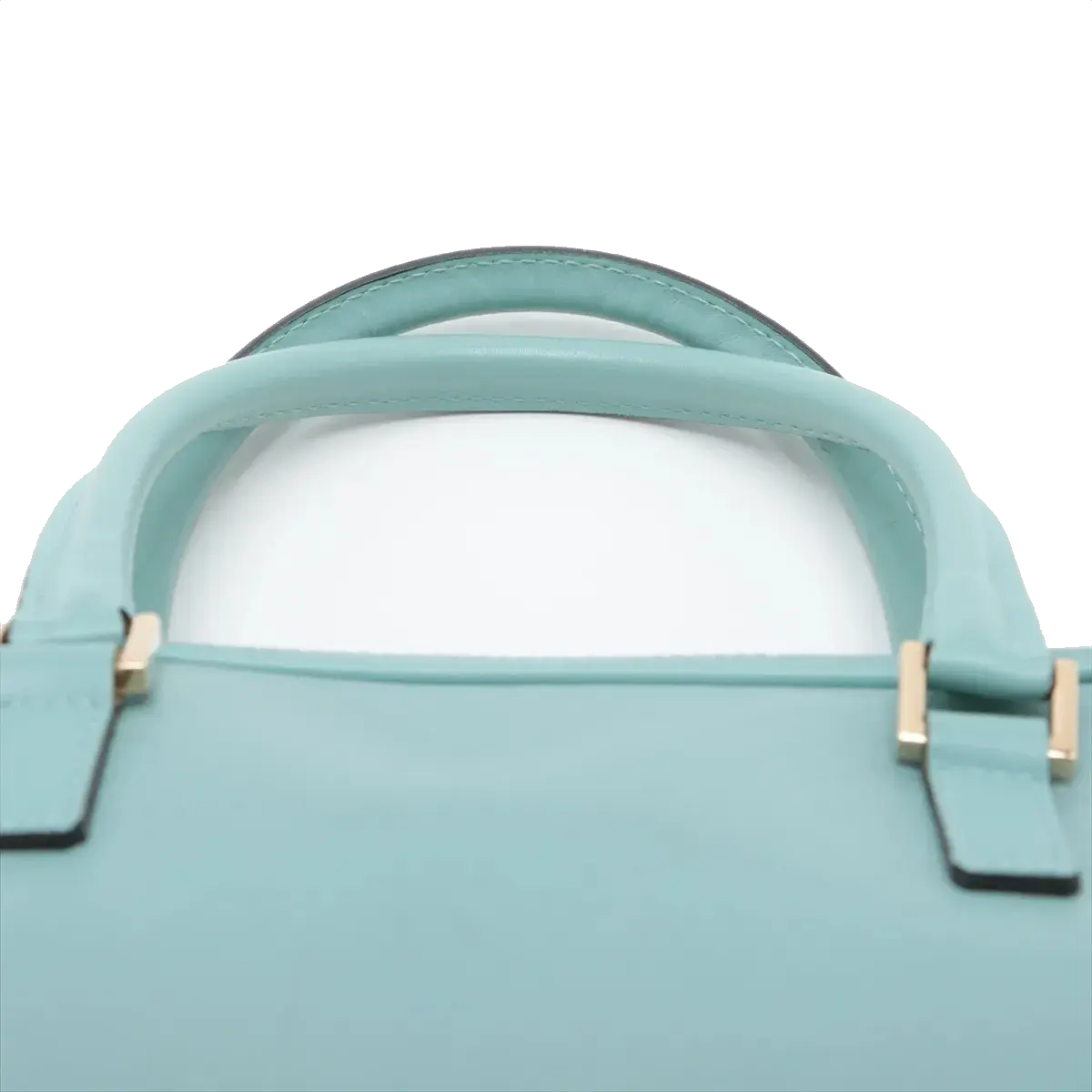 Pre-Loved Boston Handbag Microguccissima Leather Small with Gold Hardware, Light Blue