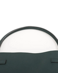 Pre-Loved Big Bag Bucket Bucket Bag Leather Nano with Silver Hardware, Dark Green