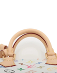 Pre-Loved Speedy Bandoulière Handbag Monogram Multicolore Coated Canvas 25 with Gold Hardware, White Multicolor