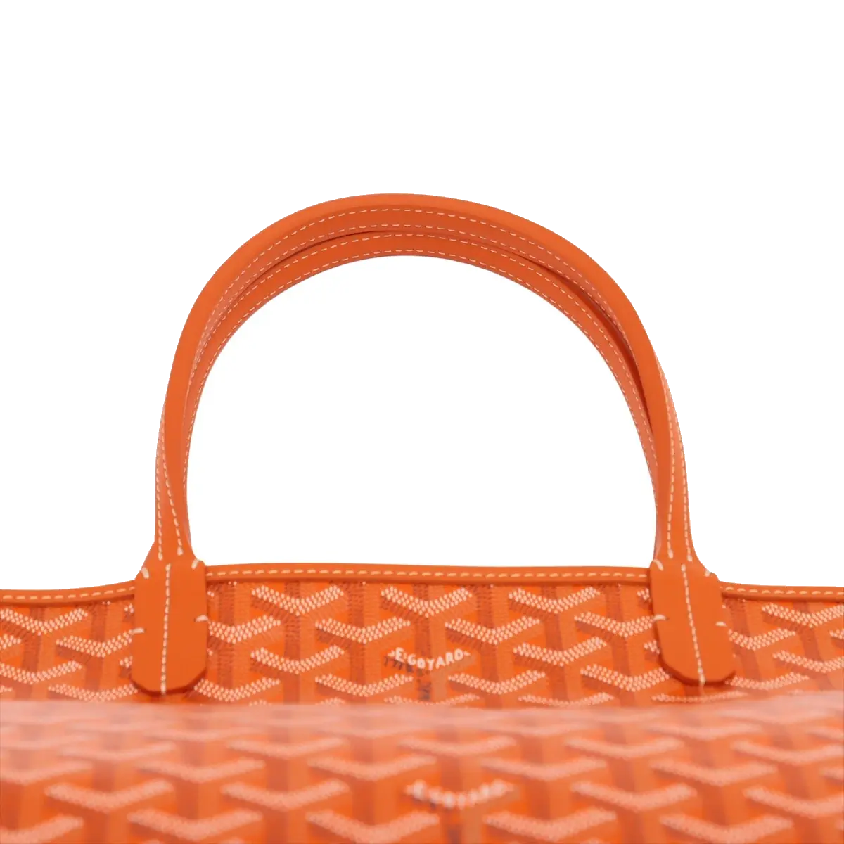 Pre-Loved Saint Louis Tote Chevron Coated Canvas PM with Silver Hardware, Orange