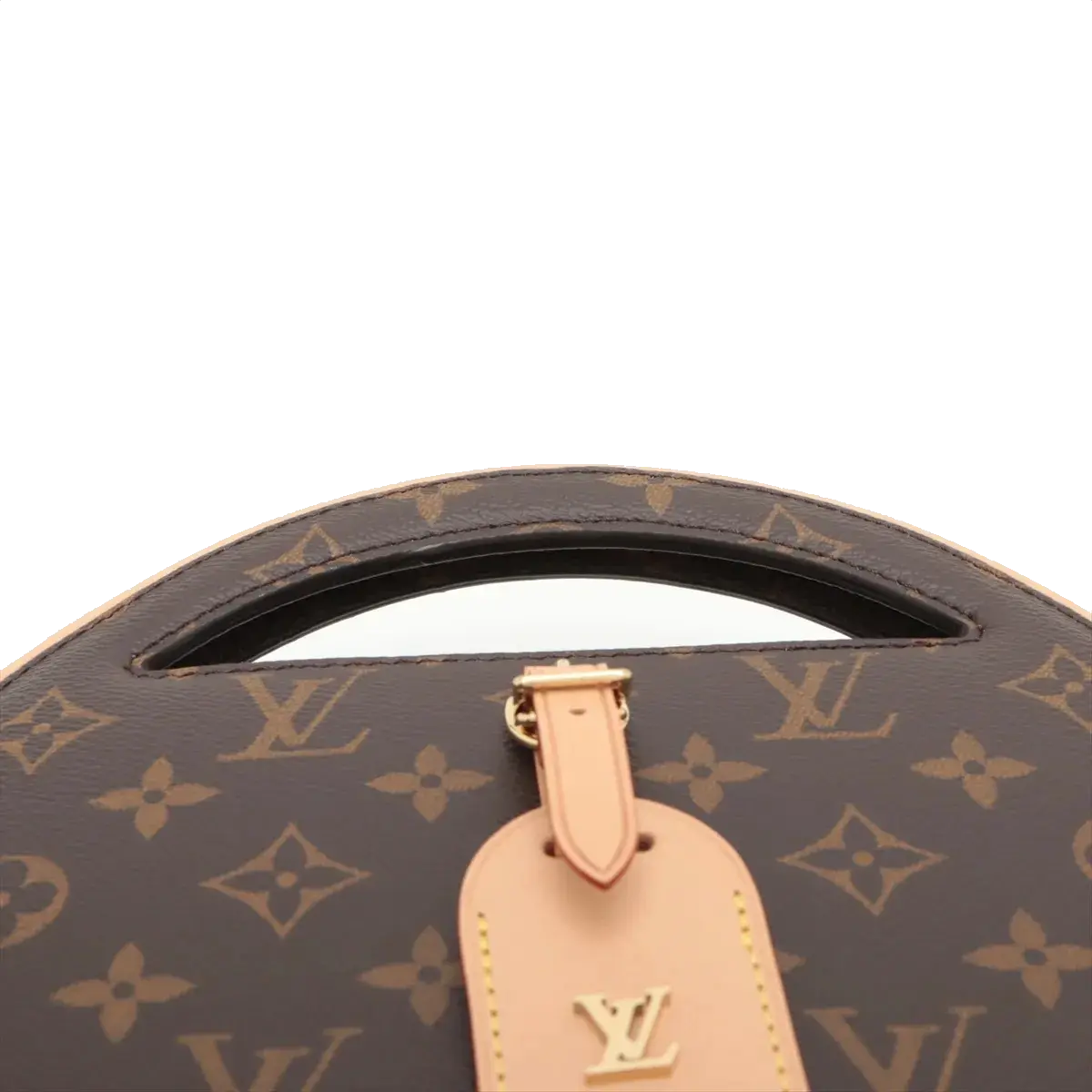 Pre-Loved Petite Boite Chapeau Handbag Monogram Coated Canvas PM with Gold Hardware, Brown