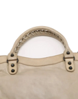 Pre-Loved First Handbag Leather Small with Aged Black Hardware, Beige