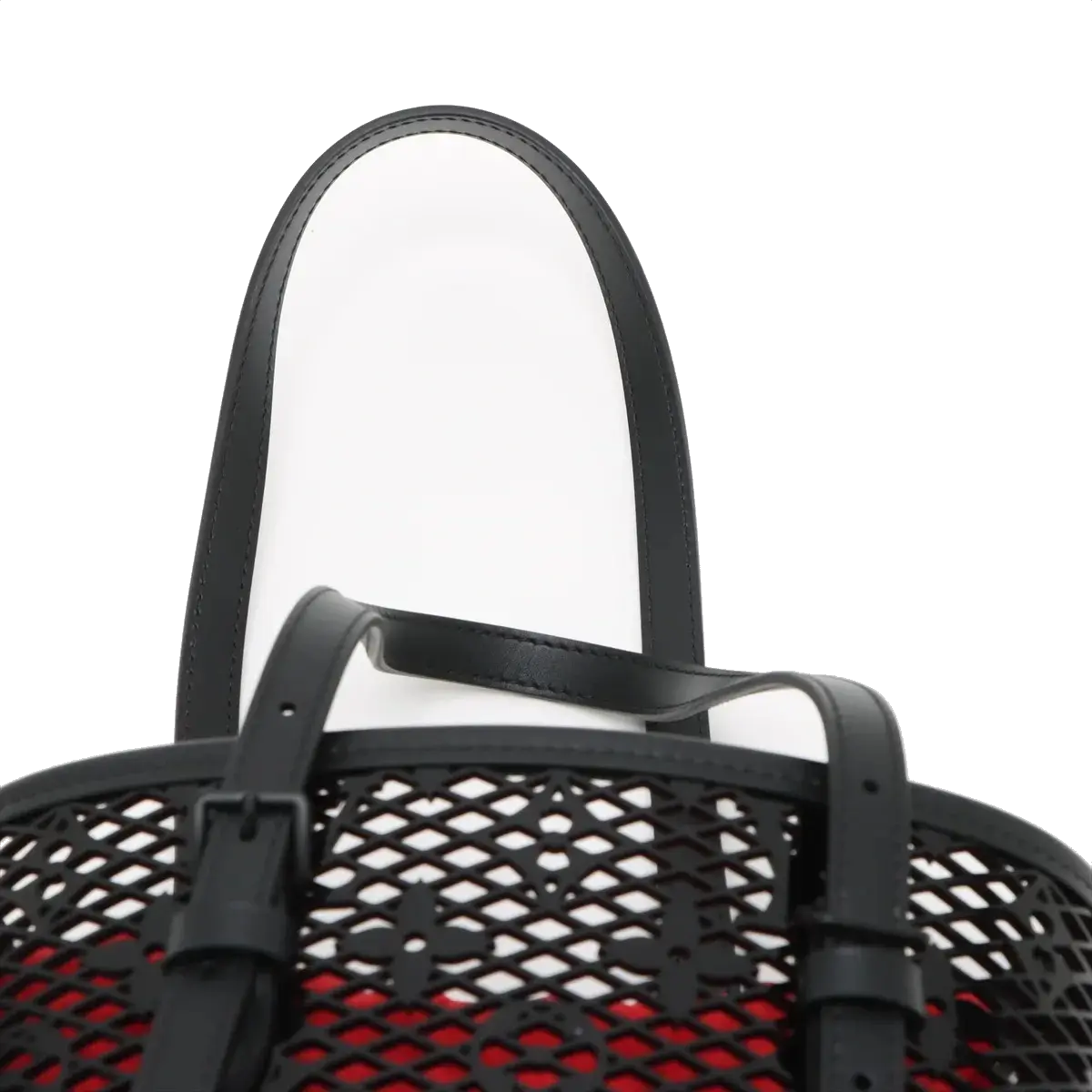 Pre-Loved Lace Bucket Bag Monogram Leather PM with Black Hardware, Black