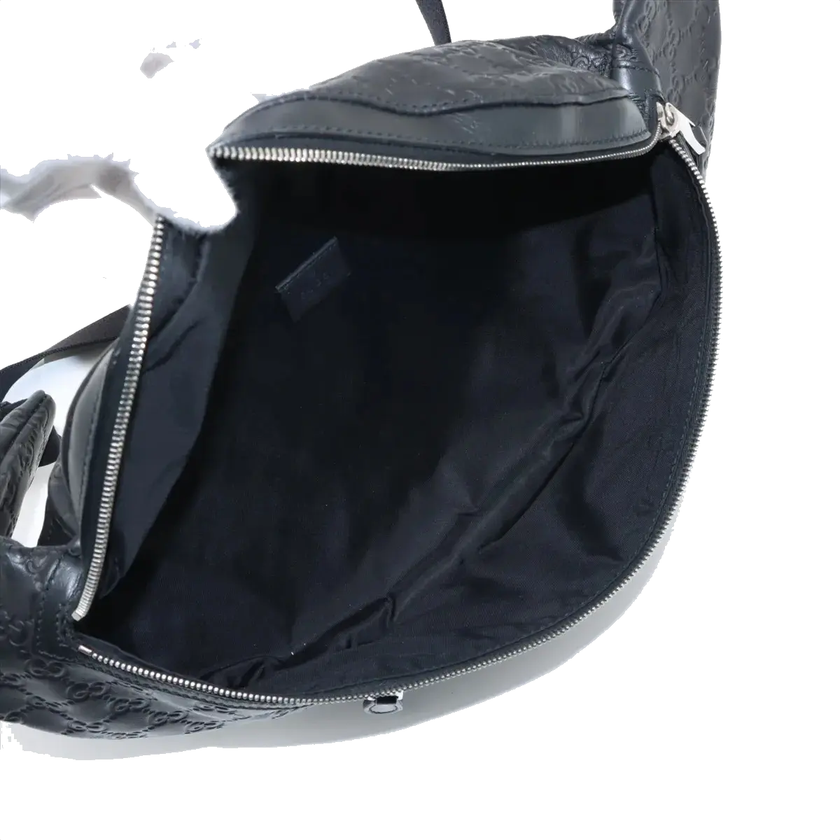 Pre-Loved Guccissima Belt Bag Guccissima Leather with Silver Hardware, Black