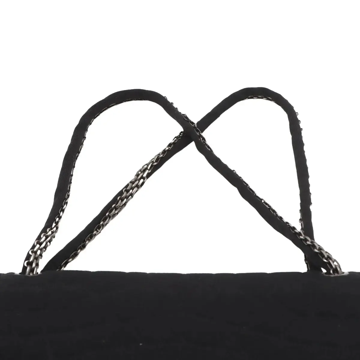 Pre-Loved 2.55 Reissue Double Flap Shoulder Bag Quilted Jersey 226 with Aged Silver Hardware, Black