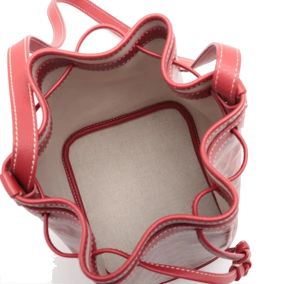 Pre-Loved Petit Flot Bucket Bag Goyardine Coated Canvas Small with Silver Hardware, Red