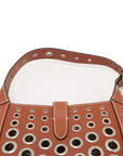 Pre-Loved Jackie Shoulder Bag Leather Small with Silver Hardware, Cognac Brown