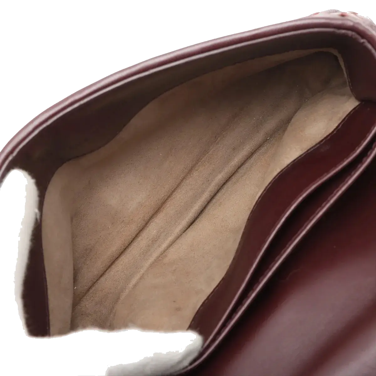 Pre-Loved Olimpia Crossbody Bag Intrecciato Leather Baby with Aged Gold Hardware, Burgundy