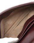 Pre-Loved Olimpia Crossbody Bag Intrecciato Leather Baby with Aged Gold Hardware, Burgundy